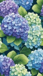 hand drawn style hydrangea ortensia flower aesthetic background wallpaper illustration 3