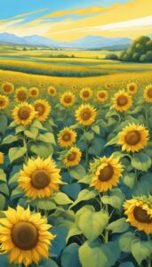 hand drawn style sunflower background illustration aesthetic 2