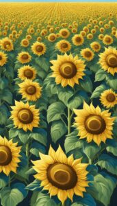 hand drawn style sunflower background illustration aesthetic 4