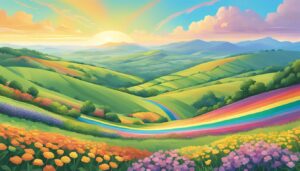 landscape rainbow background wallpaper aesthetic illustration 2