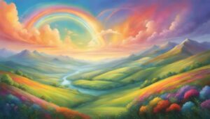 landscape rainbow background wallpaper aesthetic illustration 3