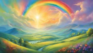 landscape rainbow background wallpaper aesthetic illustration 4