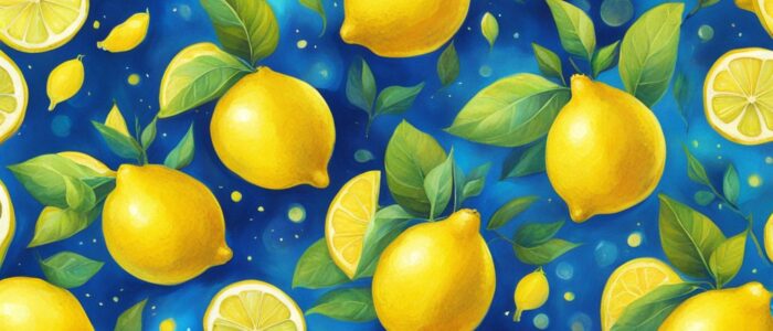 lemon pattern on blue background illustration 1