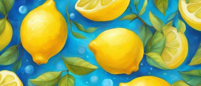 lemon pattern on blue background illustration 2