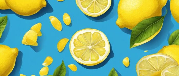 lemon pattern on blue background illustration 3