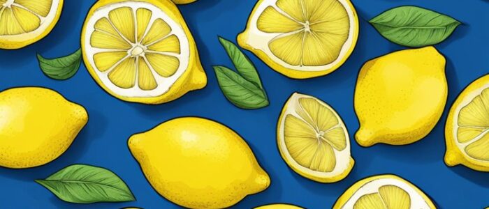 lemon pattern on blue background illustration 4