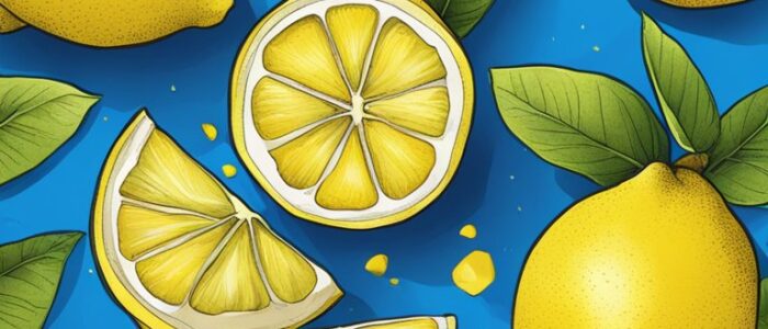 lemon pattern on blue background illustration 5