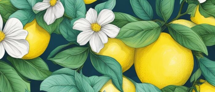 lemons and flowers pattern background illustration 2