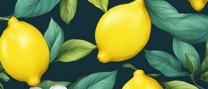 lemons and flowers pattern background illustration 3