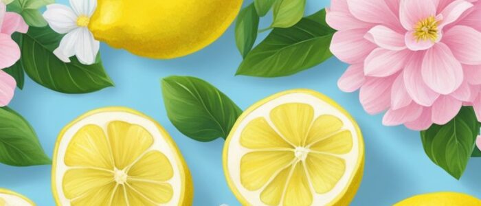 lemons and flowers pattern background illustration 4