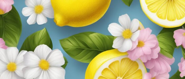 lemons and flowers pattern background illustration 5