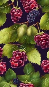 mulberry fruit black dark pattern background wallpaper aesthetic illustration 1