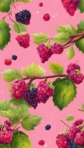 mulberry fruit pink pattern background wallpaper aesthetic illustration 2