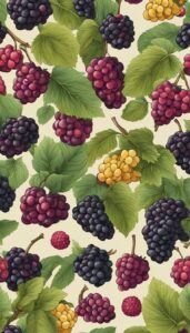 mulberry fruit vintage pattern background wallpaper aesthetic illustration 1