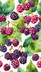 mulberry fruit watercolor pattern background wallpaper aesthetic illustration 1