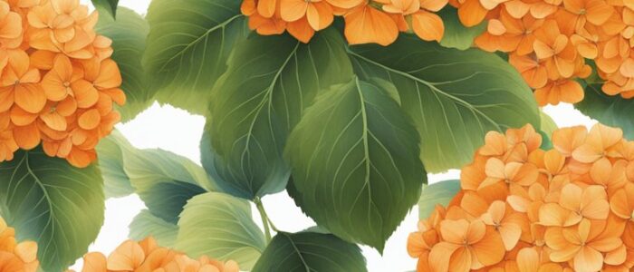 orange hydrangea ortensia flower aesthetic background wallpaper illustration 2