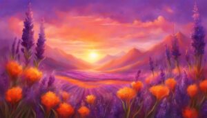 orange lavender plants flowers background wallpaper aesthetic illustration 1