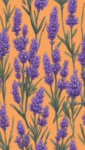 orange lavender plants flowers background wallpaper aesthetic illustration 2