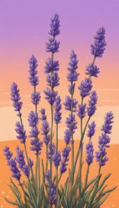 orange lavender plants flowers background wallpaper aesthetic illustration 4