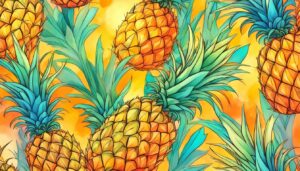 orange pineapple ananas fruit pattern background aesthetic illustration wallpaper 1