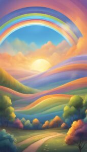 orange rainbow background wallpaper aesthetic illustration 1