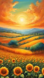 orange sunflower background illustration aesthetic 2