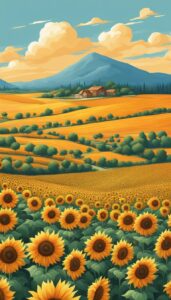 orange sunflower background illustration aesthetic 3