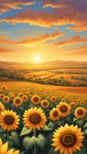 orange sunflower background illustration aesthetic 4