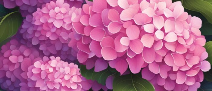 pink hydrangea ortensia flower aesthetic background wallpaper illustration 2