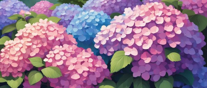 pink hydrangea ortensia flower aesthetic background wallpaper illustration 6