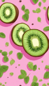 pink kiwi fruit pattern background illustration aesthetic wallpaper 2