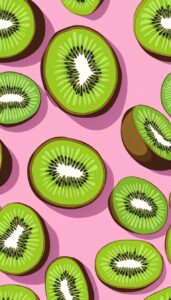 pink kiwi fruit pattern background illustration aesthetic wallpaper 4