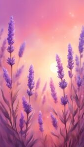 pink lavender plants flowers background wallpaper aesthetic illustration 2