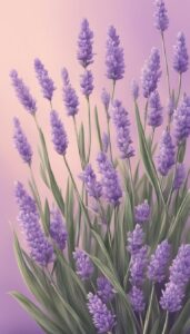 pink lavender plants flowers background wallpaper aesthetic illustration 3