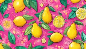 pink lemon pattern background illustration 1