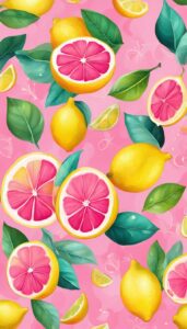 pink lemon pattern background illustration 2