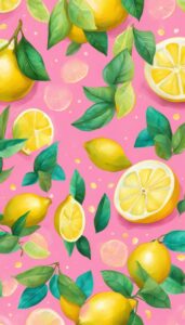 pink lemon pattern background illustration 3