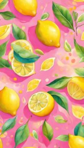 pink lemon pattern background illustration 4