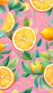 pink lemon pattern background illustration 5