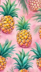 pink pineapple ananas fruit pattern background aesthetic illustration wallpaper 2