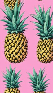 pink pineapple ananas fruit pattern background aesthetic illustration wallpaper 4