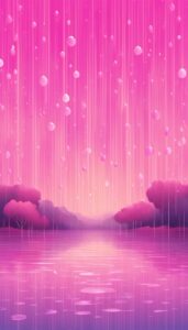 pink rain background wallpaper aesthetic illustration 1
