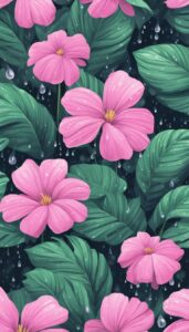 pink rain background wallpaper aesthetic illustration 2