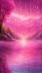 pink rain background wallpaper aesthetic illustration 3