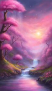 pink rain background wallpaper aesthetic illustration 4
