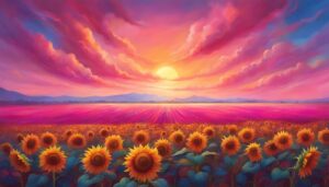 pink sunflower background illustration aesthetic 1