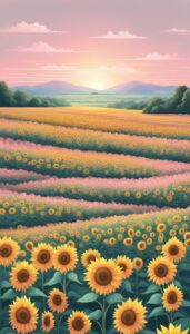 pink sunflower background illustration aesthetic 2