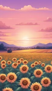 pink sunflower background illustration aesthetic 4