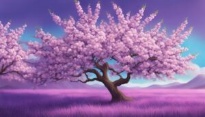 purple almond tree blossom background illustration aesthetic wallpaper 1