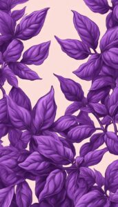 purple basil plant leaves background aesthetic illustration wallpaper 5